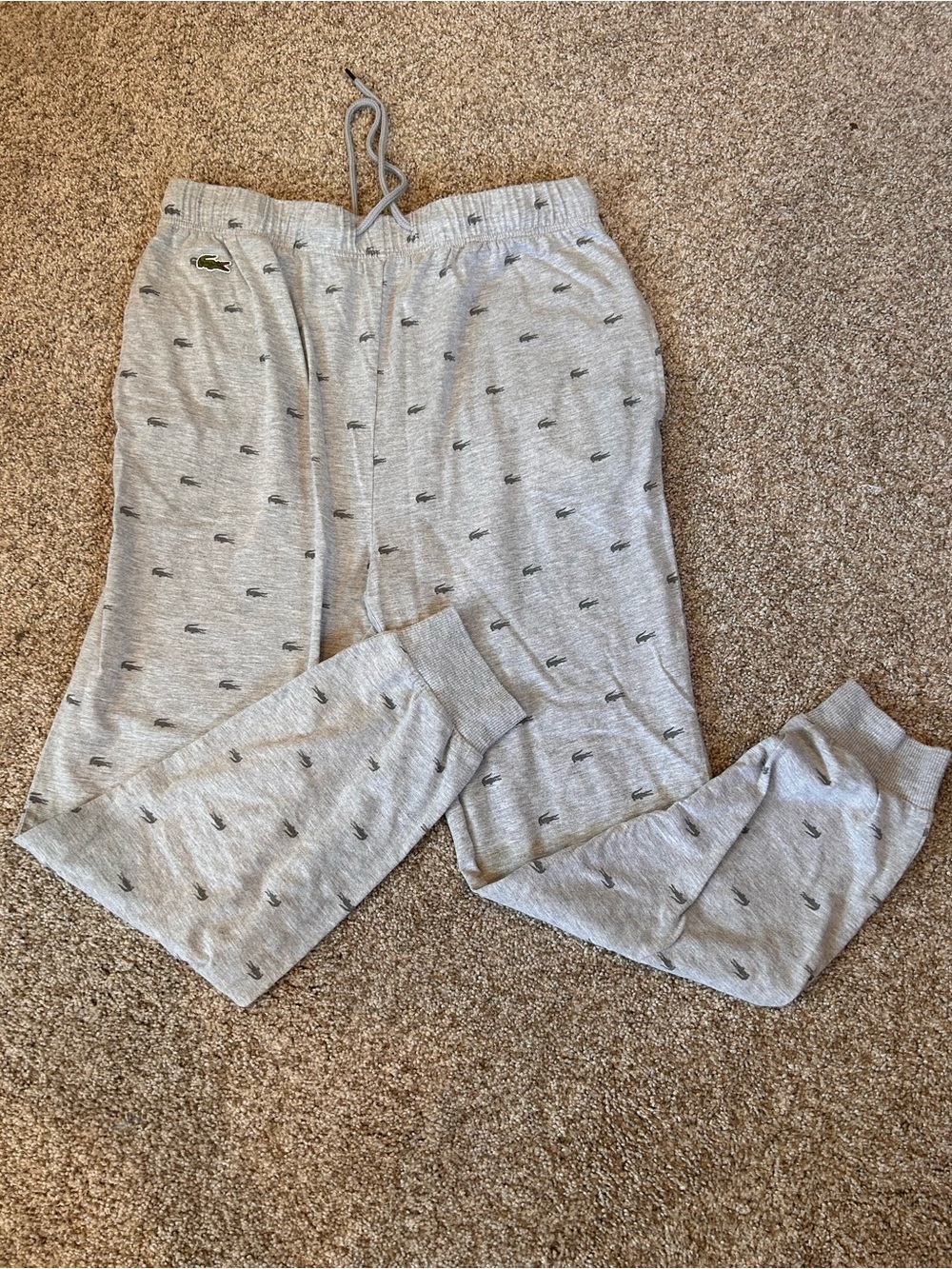 Lacoste Sleepwear men’s jogger pants PJ’s. Crocodiles. Preppy. Loungewear.  M